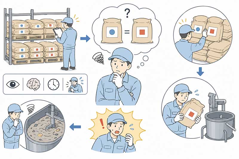 原料袋の見間違いはなぜ起こるのか