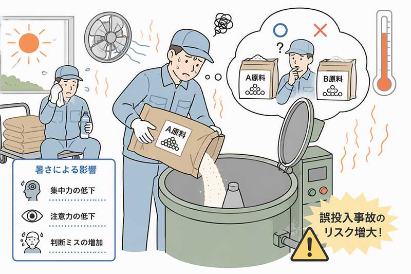 暑熱環境で増える誤投入事故