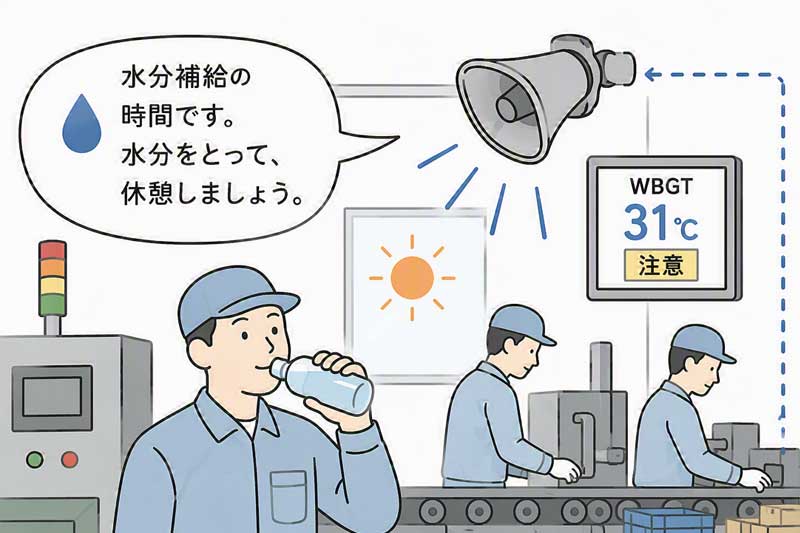 水分補給の呼びかけを自動化する方法