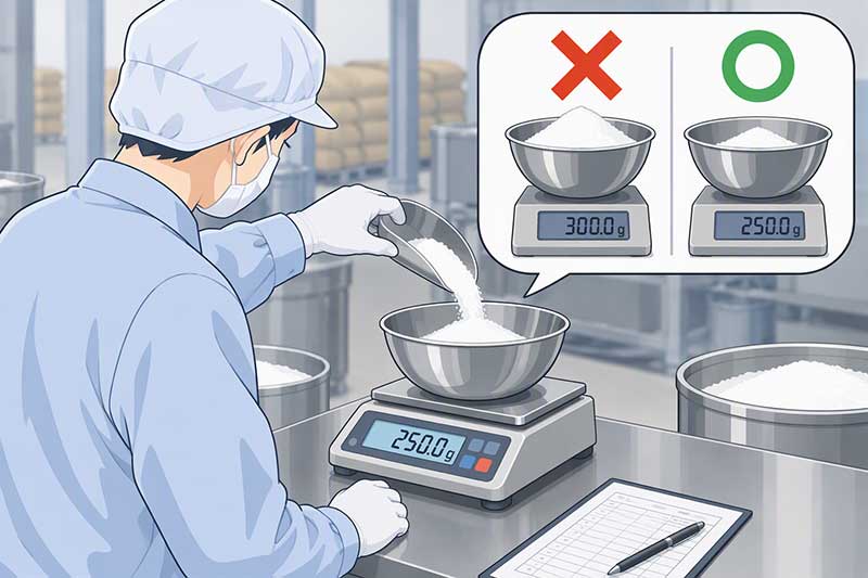 秤量ミス防止対策
